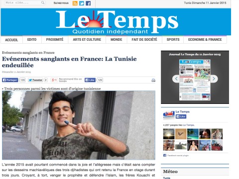 שער העיתון לה-טמפס, עם יואב חטב, לאחר שהצביע בבחירות בתוניסיה