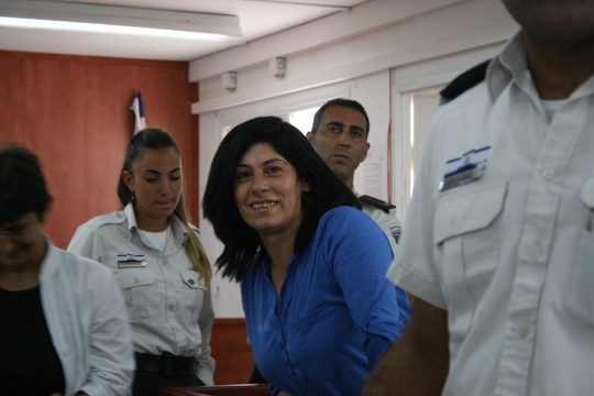 חאלדה ג'ראר בבית המשפט הצבאי בעופר (חגי מטר)