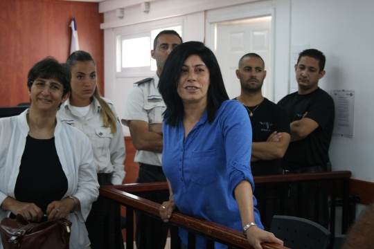 חאלדה ג'ראר בבית המשפט הצבאי בעופר (חגי מטר)