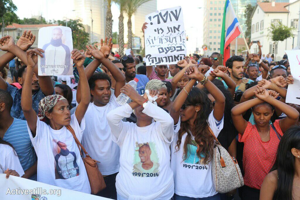מחאת יוצאי אתיופיה בתל אביב, 22 ביוני 2015. (אורן זיו/אקטיבסטילס)