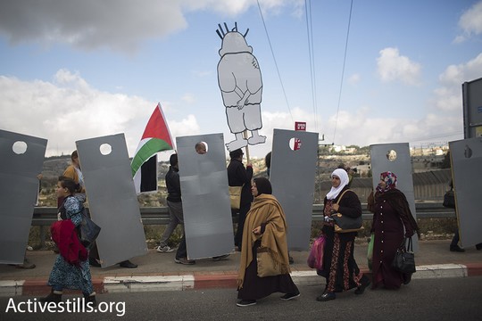 הפגנה במחסום המנהרות (אורן זיו/אקטיבסטילס)