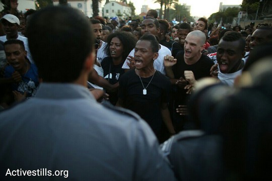 הפגנת בני הקהילה האתיופית בתל-אביב נגד אלימות משטרתית. צילום: אורן זיו/אקטיבסטילס