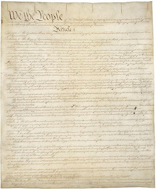 הקלף המקורי של חוקת ארצות הברית