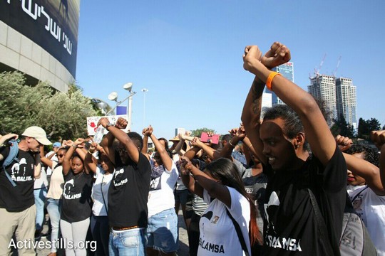 הפגנת הקהילה האתיופית נגד אלימות משטרתית בתל-אביב. צילום: אורן זיו/אקטיבסטילס2
