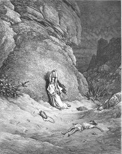 הגר וישמעאל במדבר בתחריט של גוסטב דורה, 1866