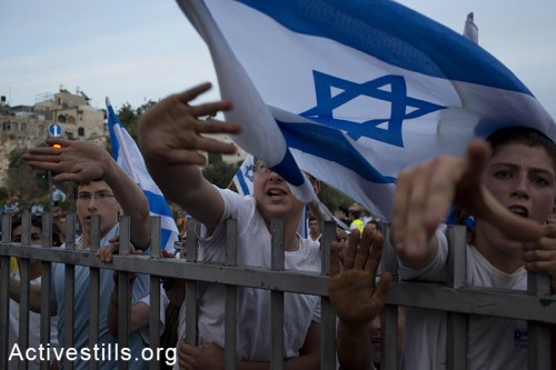 תגובות להפגנה נגד יום הדגלים, ירושלים (אורן זיו / אקטיבסטילס)