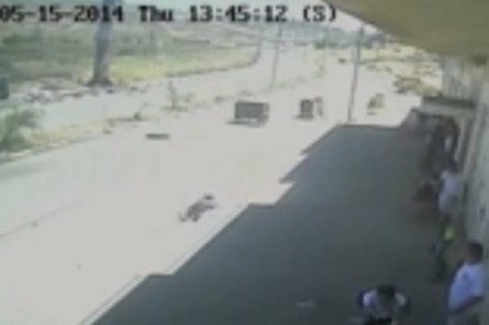 ירי בנערים פלסטינים ליד כלא עופר (וידיאו: Defence for Children Palestine)