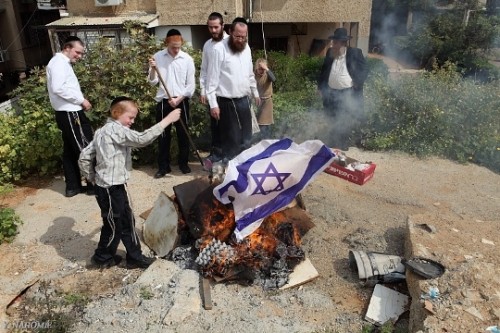 חרדים שורפים דגל (צילום: יעקב נחומי) ישראל היא המשך הציונות, וציונות מנוגדת ליהדות. חרדים שורפים דגל (צילום: יעקב נחומי)