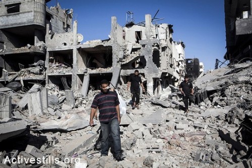רובע הרוס בשכונת שג'אעיה במזרח העיר עזה, 26 ביולי 2014 (אקטיבסטילס)