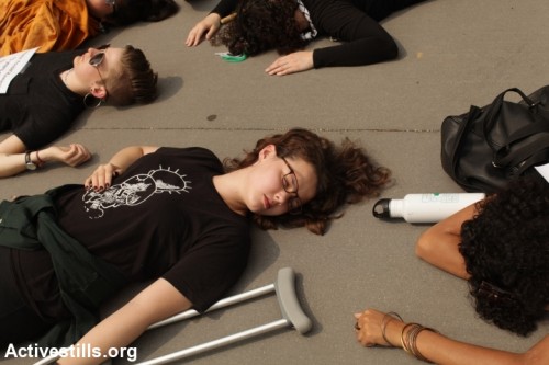 מיצג נגד הלחימה בעזה, שיקגו (טס שפלן / אקטיבסטילס)
