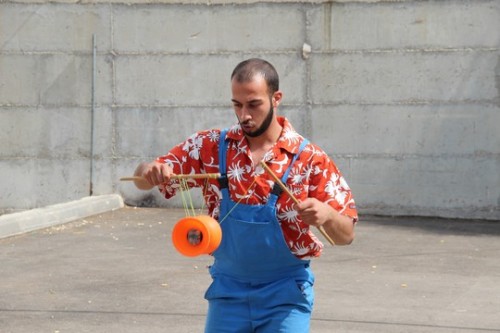 הליצן מוחמד אבו סח'א (באדיבות קרקס פלסטין) הליצן מוחמד אבו סח'א (באדיבות קרקס פלסטין)