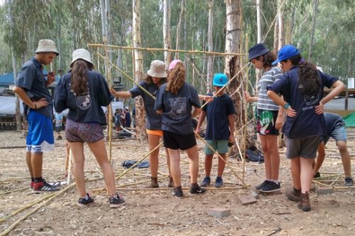 קבוצה קטנה ומשימת משחק, מחנה קיץ האיחוד החקלאי, קיץ 2016 (צילום: רקפת הימן זהבי)