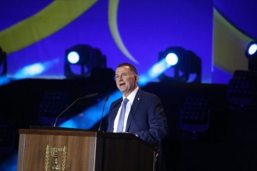 יו"ר הכנסת יולי אדלשטיין בטקס החגיגות לציון יובל לכיבוש (צילום: גרשון אלינסון/פלאש90)