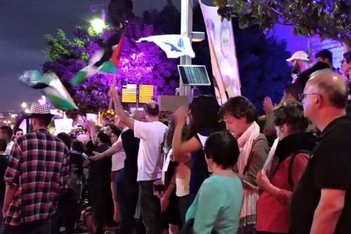 ההפגנה בחיפה ביום שני השבוע נגד הרג המפגינים בעזה. מסע מאורגן נגד פעילים (צילום: דלית שמחאי) ההפגנה בחיפה ביום שני השבוע נגד הרג המפגינים בעזה. מסע מאורגן נגד פעילים (צילום: דלית שמחאי)