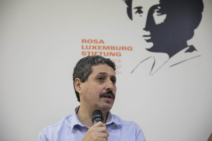 ג'עפר פרח באירוע בקרן רוזה לוקסמבורג. המשטרה רצתה לפרק את הנורמליות בחיפה (צילום: אורן זיו/אקטיבסטילס)