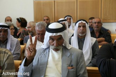 שיח' סיאח בדיון על ערעורו בבית המשפט המחוזי בבאר שבע, ב-28 באוגוסט 2018 (צילום: אורן זיו / אקטיבסטילס)