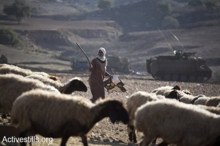 רועים פלסטינים בבקעת הירדן. השימוש בשטחי אש הפך שיטה להרחקתם מהמרעה (צילום: קרן מנור / אקטיבסטילס)