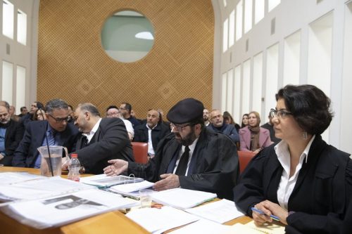 "מציעים פה להיות בית המשפט הראשון בעולם שפוסל רשימה בגלל רעיון לשוויון״. עורכי הדין סאוסן זהר וחסן ג'בארין לצד יו"ר רע"מ, מנסור עבאס, ויו"ר בל"ד, אמאנס שחאדה (אורן זיו / אקטיבסטילס)