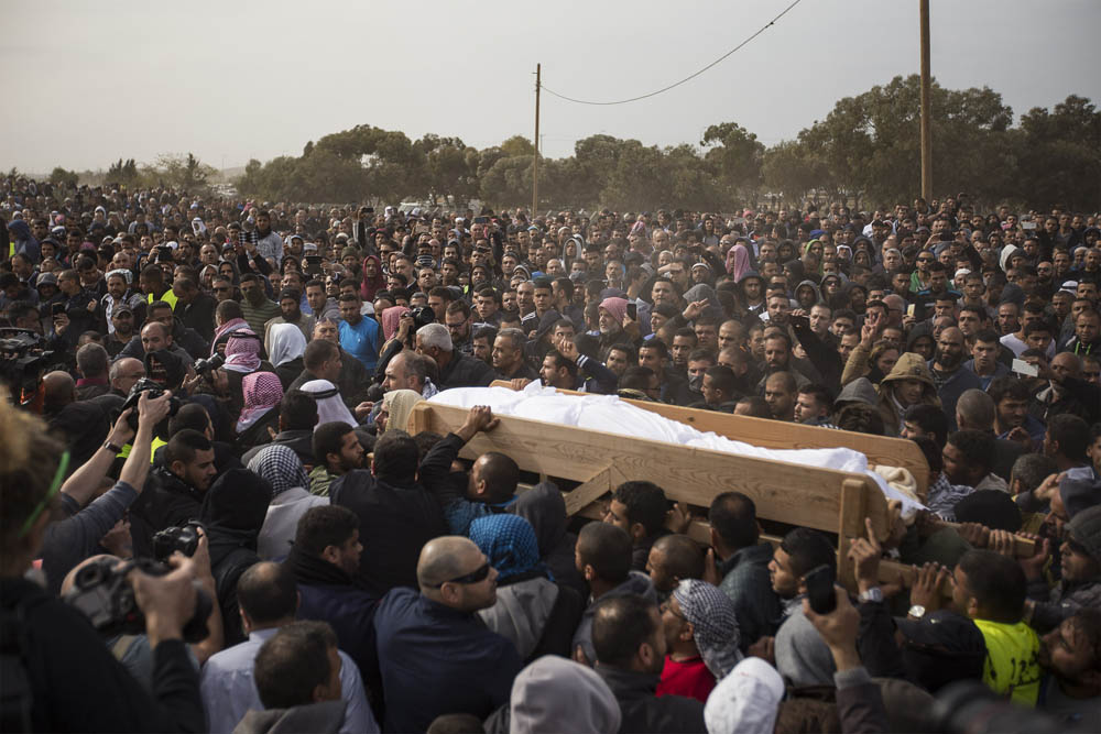 הלווייתו של יעקוב אבו אלקיעאן, ב-24 בינואר 2017 (צילום: אקטיבסטילס) 