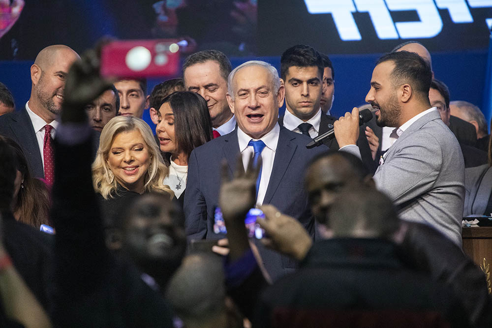 נאום הניצחון של נתניהו באירוע הבחירות של הליכוד בתל אביב, 3 ברץ 2020 (צילום: אורן זיו)