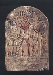 חולה פוליו בציור קיר ממצרים, מ-1403-1365 לפני הספירה (צילום: Deutsches Grünes Kreuz, CC BY-SA 3.0)