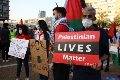הפגנה בכיכר רבין בתל אביב נגד הסיפוח, ב-6 ביוני 2020 (צילום: אורן זיו)