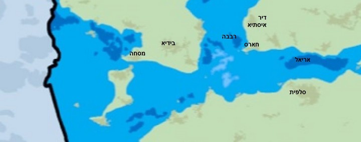 מפת הסיפוח באזור כפר חארס, על פי תוכנית טראמפ (עיבוד המפה: דן רותם)