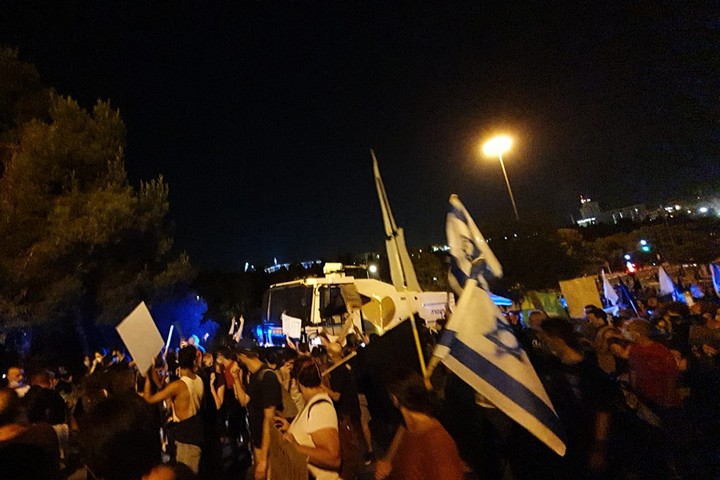 הפגנה בבלפור, ב-21 ביולי 2020 (צילום: אורן זיו)
