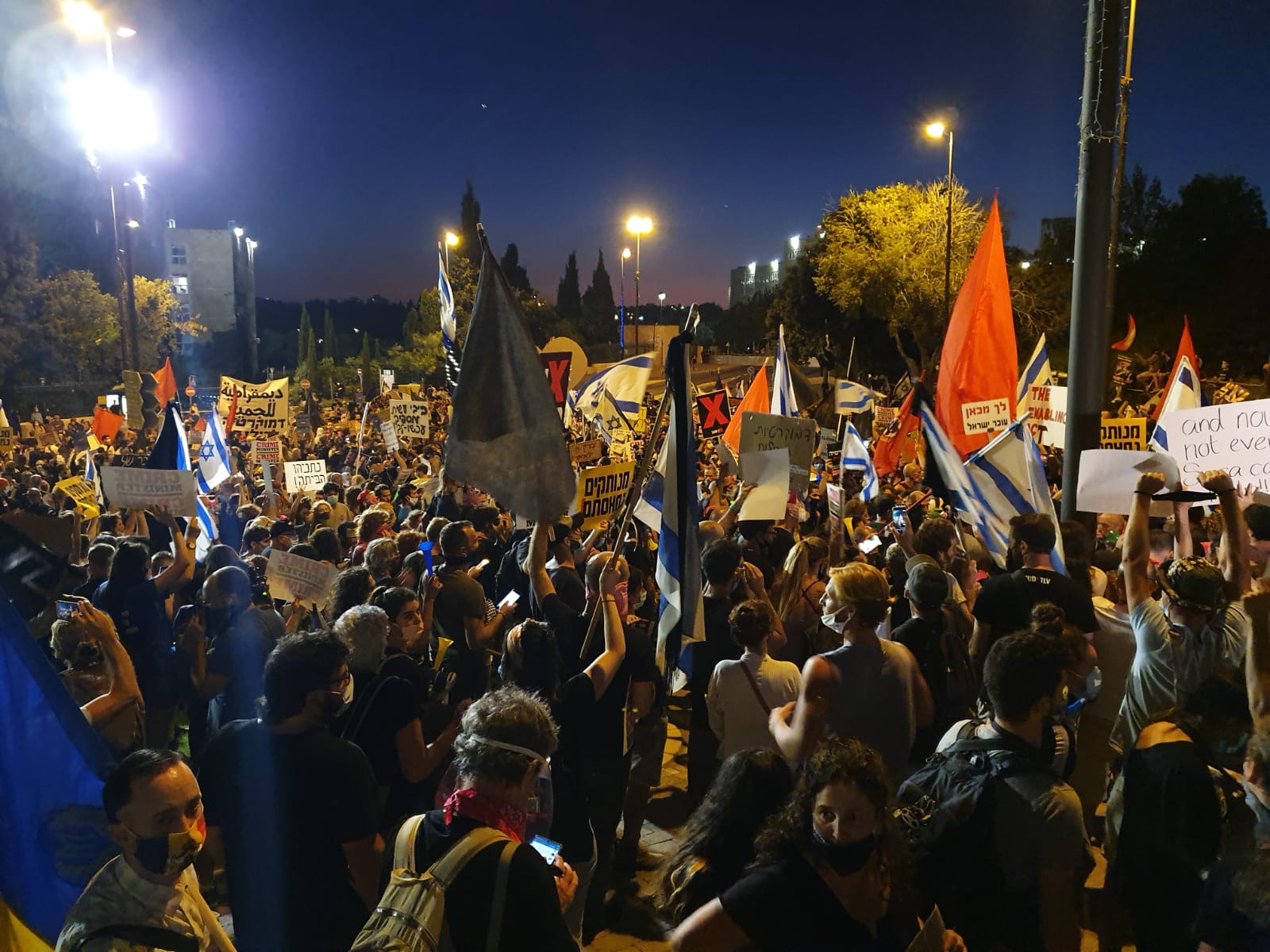 בדרך לכנסת מבלפור בהפגנה 21.7 (צילום: אורן זיו)