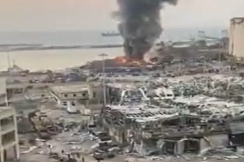 ההרס בנמל ביירות אחרי הפיצוץ, ב-4 באוגוסט 2020