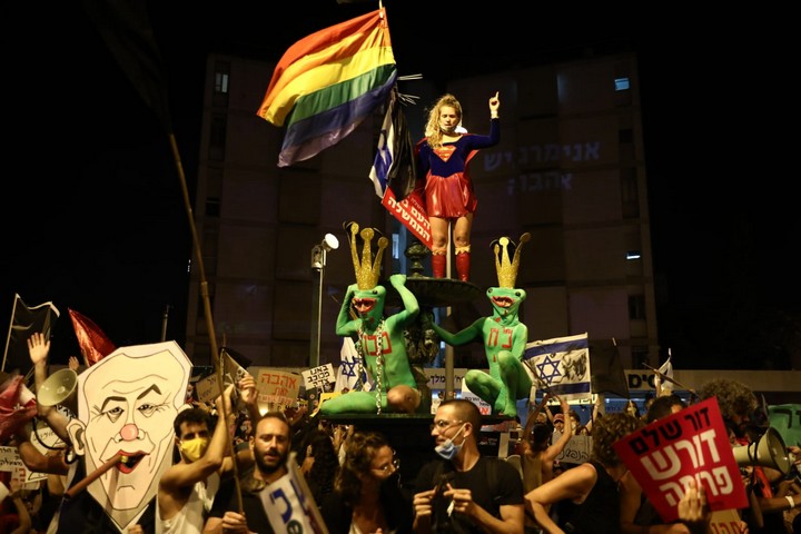 הפגנה בירושלים 8 באוגוסט 2020 (צילום: אורן זיו)