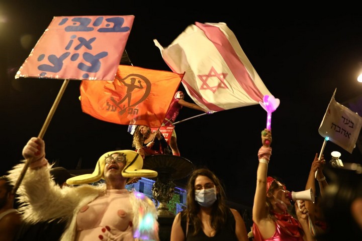 הפגנה בירושלים 8 באוגוסט 2020 (צילום: אורן זיו)