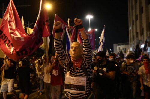 מחאת בלפור, 29 באוגוסט 2020 (צילום: אורן זיו)
