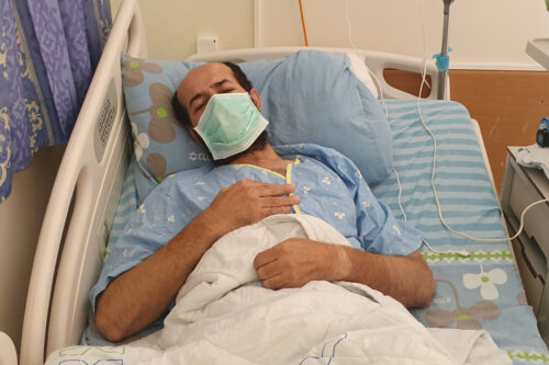 שובת הרעב מאהר אלאח'רס בבית החולים קפלן (צילום: שיחה מקומית)