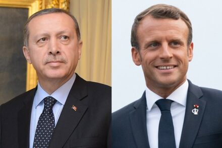 מקרון תוקף את האסלאם, ארדואן מאיים בחרם על צרפת. נשיא צרפת עמונאל מקרון ונשיא טורקיה רג'יפ ארדואן (צילומים: ממשלת צ'ילה והבית הלבן CC BY 4.0)