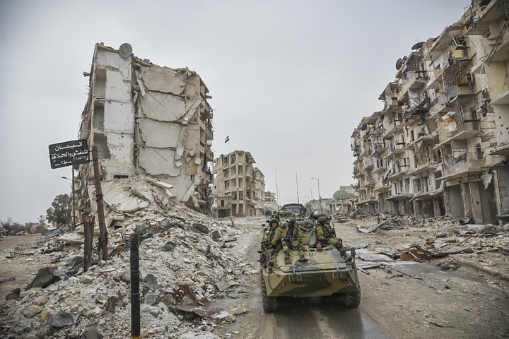 חורבן בחאלב, סוריה, בדצמבר 2016 (צילום: משרד הביטחון הרוסי, CC BY 4.0)