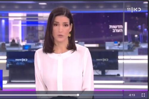 דוריה למפל מתנצלת על שידור הראיון עם אביעד משה (צילום מסך מתוך מהדורת החדשות של כאן 11)