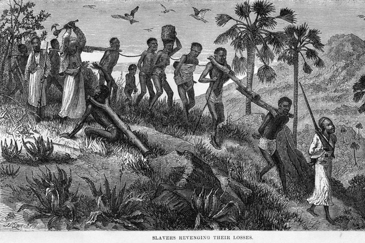 השלבים של ההתיישבות דומים. עבדים במוזמביק במאה ה-19 (ויקימדיה)
