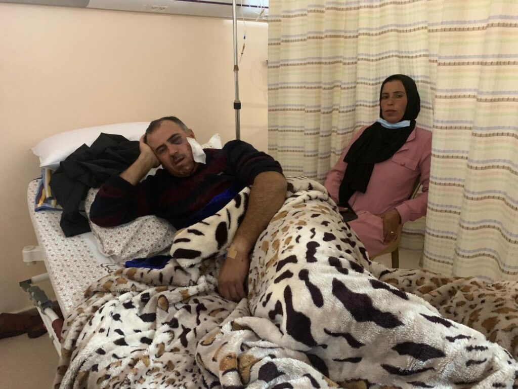 זוג שהלך לעשות פיקניק. סעיד ורימא אבו עליאן בבית החולים (באסל אל-עדרה)