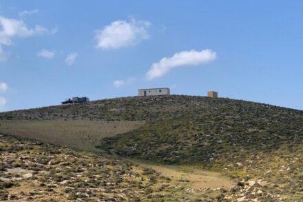 מאחז חדש בדרום הר חברון, מרץ 2021 (צילום: באסל אל-עדרה)