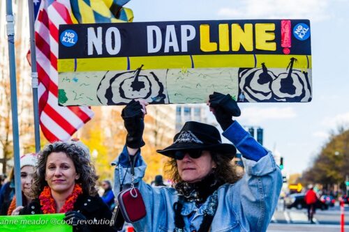 מחאה נגד צינור הנפט בדקוטה, בנובמבר 2016 (צילום: cool revolution, CC BY-NC-ND 2.0)