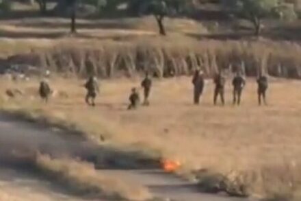 קורבן נוסף של יום הדמים בגדה (צילום מסך מתוך סרטון בצלם, המתעד את הירי במאלכ חמדאן מכפר סאלם)