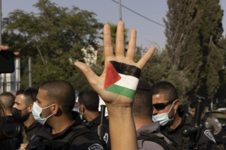 מחאה בשייח׳ ג׳ראח, 30 ביולי 2021 (צילום: אורן זיו)