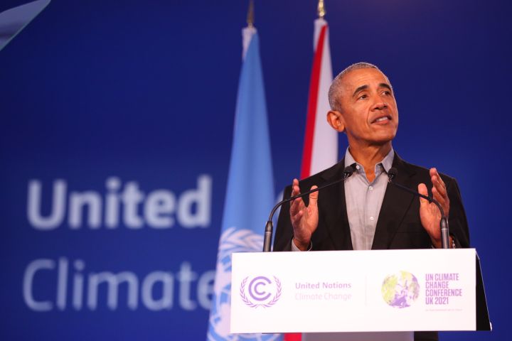 גם המדינות העשירות הכירו באסון המתקרב. ברק אובמה נואם בוועידת האקלים בגלזגו (צילום: ועידת האקלים של האו"ם CC BY-NC-SA 2.0)