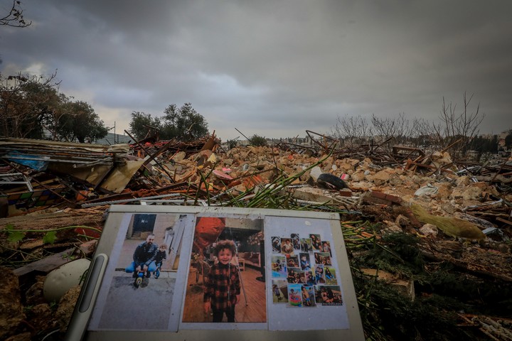 בית משפחת סאלחייה בשייח' ג'ראח אחרי ההריסה (צילום: ג'מאל עווד / פלאש 90)