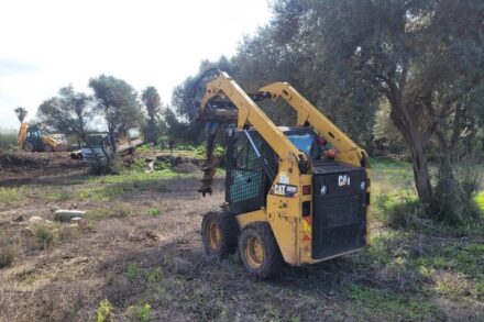 בולדוזר בבית הקברות בבלד א-שייח', חיפה, ב-7 בפברואר 2022 (צילום: נאמני הווקף)