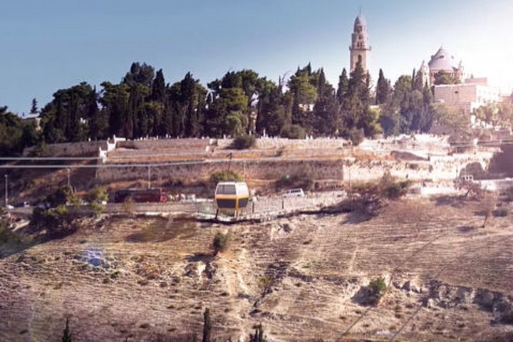 הדמיה של הרכבל בירושלים (צילום מסך מתוך סרטון של הרשות לפיתוח ירושלים)