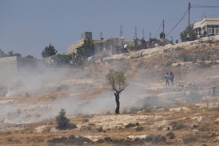בתי הכפר קריות, לאחר שחיילים ירו גז מדמיע לכיוון, ב-24 ביוני 2022 (צילום: אורן זיו)