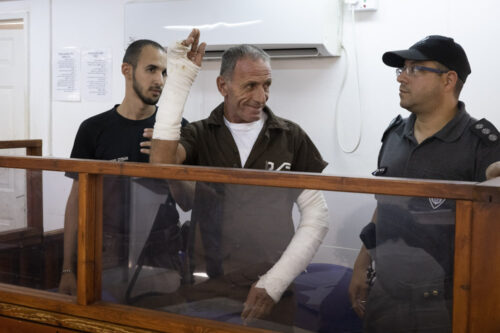 "ראיתי את המוות מול העיניים". חאפז הורייני בבית המשפט הצבאי בעופר, 21 בספטמבר 2022 (צילום: אורן זיו)