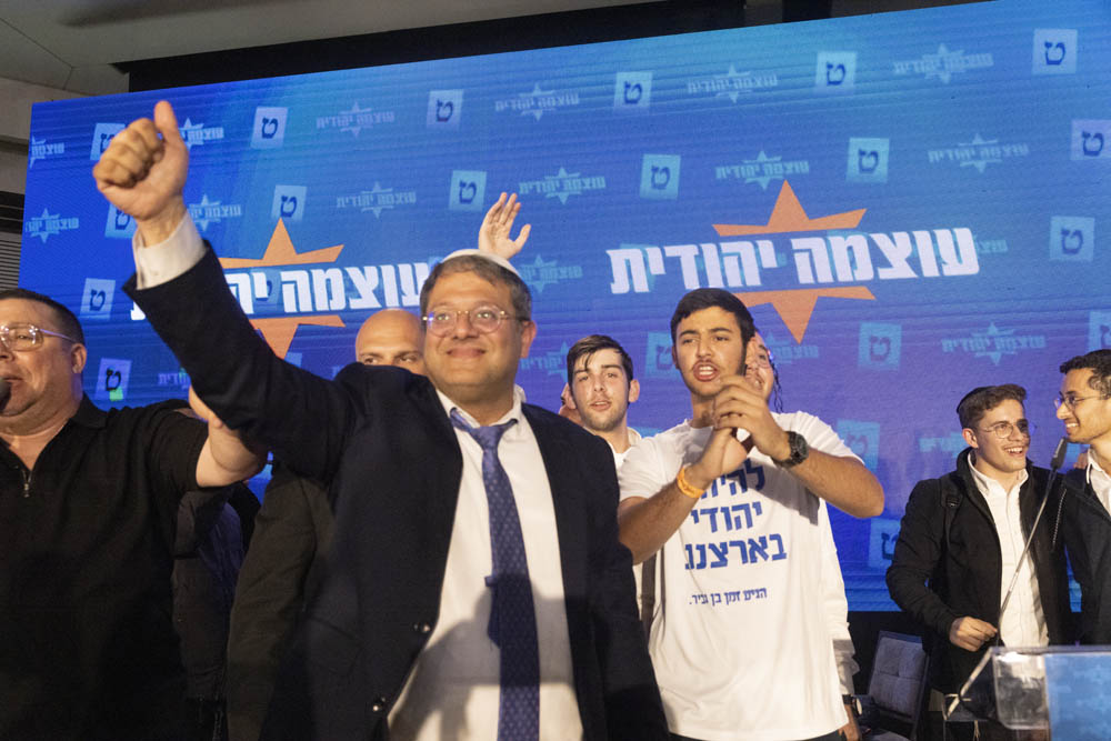 איתמר בן גביר באירוע הבחירות של עוצמה יהודית (צילום: אורן זיו)